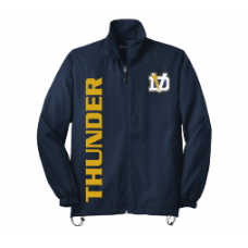Full-Zip Wind Jacket with Thunder Verticle Text and DV  embroidered Logo!